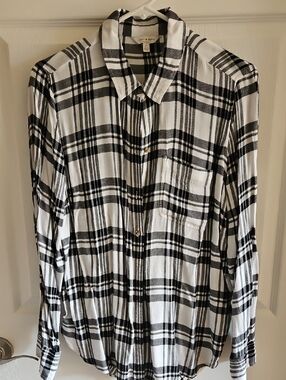 Lucky Brand Black and White Plaid Shirt